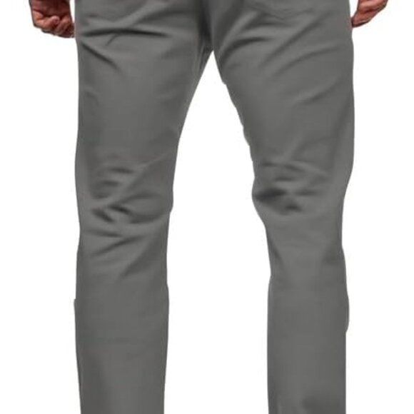 Comfortable Dark Grey Slim Fit Stretch Pants for Men - Versatile & Stylish - Picture 4 of 4